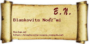Blaskovits Noémi névjegykártya
